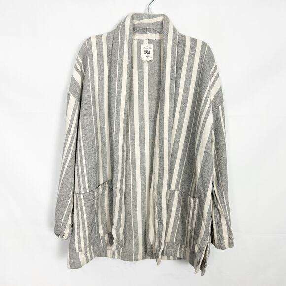 Billabong Live Out Loud Striped Open Front Blazer Jacket Size Small - Picture 2 of 10